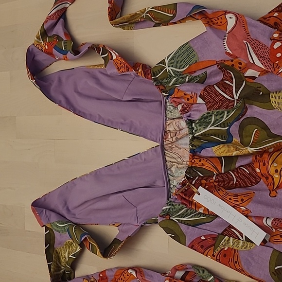 NWT House of Harlow 1960 Tropical Tucan Print Linen Blend Dress with Poc… - Picture 16 of 17